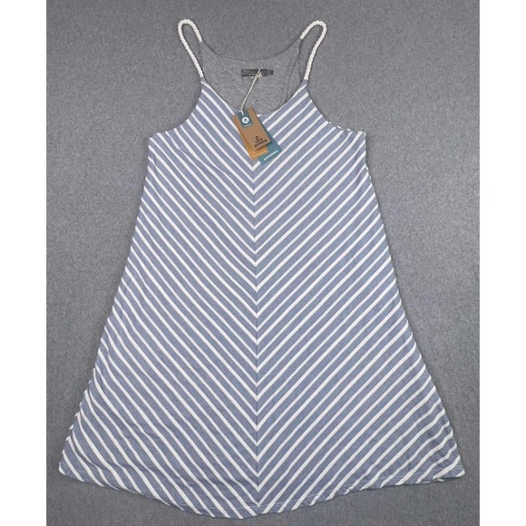 NEW PrAna Seacoast Dress Size Large Sunbleached Blue‎ Rope Straps Coastal Beach - Picture 1 of 10